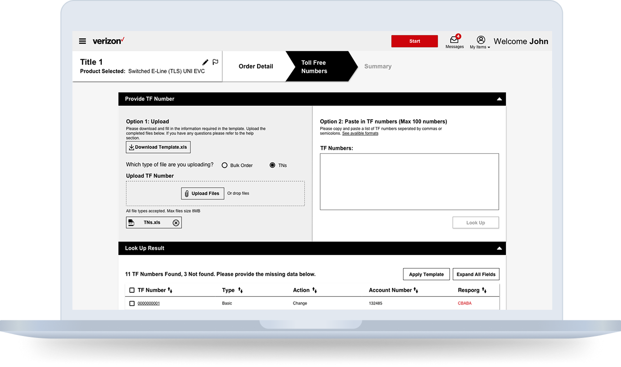 Verizon Voice Product Ordering